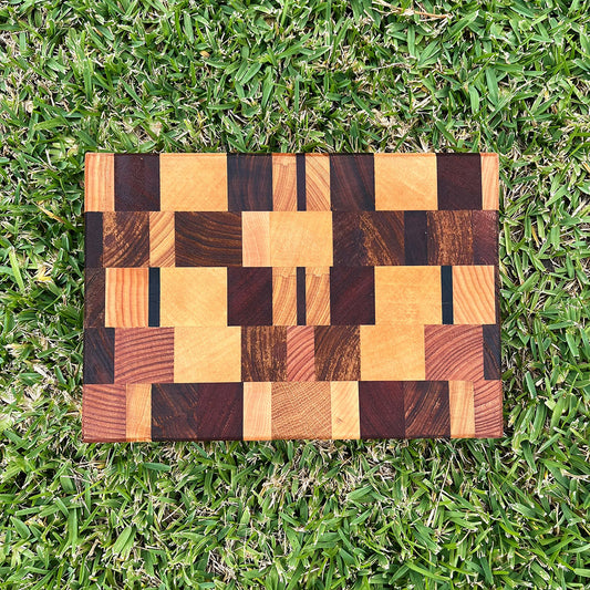 Hardwood Chequered Rectangle Chopping Board