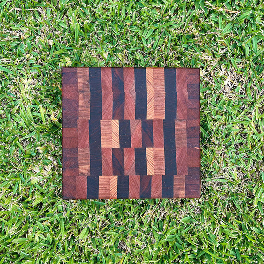 Hardwood Chequered Square Chopping Board