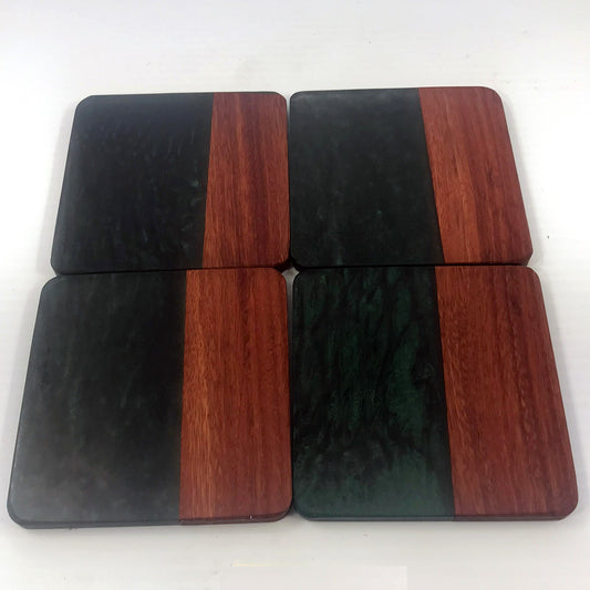 Hardwood Tsunami Coasters (Set of 4) Designs by David G